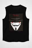 Vendetta Siyah Unisex Kolsuz Tişört