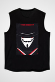Vendetta Siyah Unisex Kolsuz Tişört