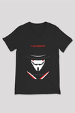 Vendetta Siyah Unisex V Yaka Tişört