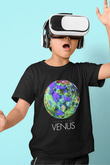 Venüs Baskılı Siyah Unisex Çocuk Tişört