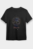 Venüs Çizim Baskılı Unisex Siyah Tişört - Tshirt