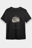 Venüs Fiziksel Özellikleri Baskılı Unisex Siyah Tişört - Tshirt
