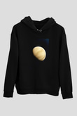 Venüs Fotoğraf Baskılı Unisex Siyah Kapüşonlu Sweatshirt