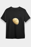 Venüs Fotoğraf Baskılı Unisex Siyah Tişört - Tshirt
