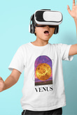 Venüs Gezegeni Baskılı Unisex Beyaz Çocuk Tişörtü - Tshirt