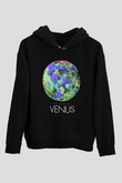 Venüs Siyah Unisex Hoodie