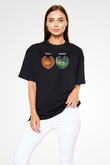 Venüs Siyah Unisex Oversize Tişört T-Shirt