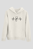 Veteriner Beyaz Unisex Kapüşonlu Sweatshirt