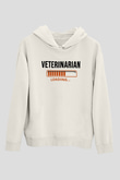 Veteriner Beyaz Unisex Kapüşonlu Sweatshirt