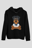 Veteriner Siyah Unisex Kapüşonlu Sweatshirt