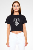 Vikings Siyah Crop Top Tişört