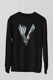 Vikings Siyah Unisex Sweatshirt
