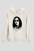 Ville Valo Baskılı Beyaz Unisex Kapüşonlu Sweatshirt