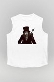 Ville Valo Baskılı Beyaz Unisex Kolsuz Tişört - Tshirt