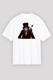 Ville Valo Baskılı Beyaz Unisex Oversize Tişört - Tshirt