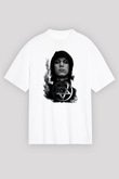 Ville Valo Baskılı Beyaz Unisex Oversize Tişört - Tshirt