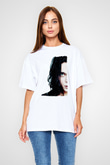 Ville Valo Baskılı Beyaz Unisex Oversize Tişört - Tshirt
