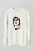 Ville Valo Baskılı Beyaz Unisex Sweatshirt