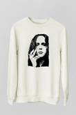 Ville Valo Baskılı Beyaz Unisex Sweatshirt