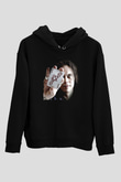 Ville Valo Baskılı Unisex Siyah Kapüşonlu Sweatshirt