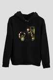 Ville Valo Baskılı Unisex Siyah Kapüşonlu Sweatshirt