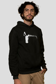 Ville Valo Baskılı Unisex Siyah Kapüşonlu Sweatshirt