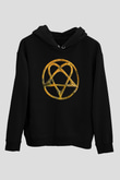 Ville Valo Baskılı Unisex Siyah Kapüşonlu Sweatshirt
