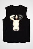 Ville Valo Baskılı Unisex Siyah Kolsuz Tişört - Tshirt