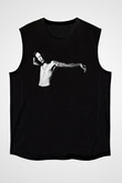 Ville Valo Baskılı Unisex Siyah Kolsuz Tişört - Tshirt