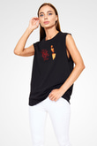 Ville Valo Baskılı Unisex Siyah Kolsuz Tişört - Tshirt