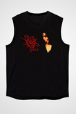 Ville Valo Baskılı Unisex Siyah Kolsuz Tişört - Tshirt