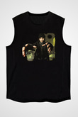 Ville Valo Baskılı Unisex Siyah Kolsuz Tişört - Tshirt