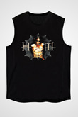 Ville Valo Baskılı Unisex Siyah Kolsuz Tişört - Tshirt