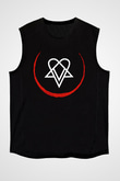 Ville Valo Baskılı Unisex Siyah Kolsuz Tişört - Tshirt