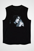 Ville Valo Baskılı Unisex Siyah Kolsuz Tişört - Tshirt