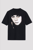 Ville Valo Baskılı Unisex Siyah Oversize Tişört - Tshirt