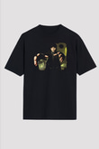 Ville Valo Baskılı Unisex Siyah Oversize Tişört - Tshirt