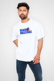 Voleybol Baskılı Unisex Beyaz Oversize Tişört - Tshirt