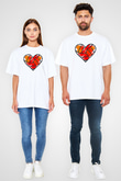 Voleybol Baskılı Unisex Beyaz Oversize Tişört - Tshirt