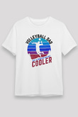 Voleybol Baskılı Unisex Beyaz Tişört - Tshirt
