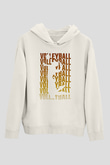 Voleybol Baskılı Unisex Ekru Hoodie