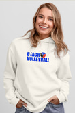 Voleybol Baskılı Unisex Ekru Hoodie