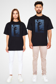 Voleybol - Volleyball Baskılı Unisex Siyah Oversize Tişört