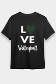 Voleybol - Volleyball Baskılı Unisex Siyah Tişört - Tshirt