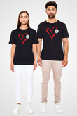 Voleybol - Volleyball Baskılı Unisex Siyah Tişört - Tshirt