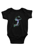 Voleybol - Volleyball Baskılı Unisex Siyah Bebek Body - Zıbın