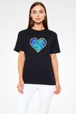 Voleybol - Volleyball Baskılı Unisex Siyah Tişört - Tshirt