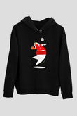 Voleybol - Volleyball Baskılı Unisex Siyah Kapüşonlu Sweatshirt