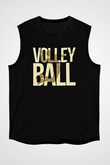 Voleybol - Volleyball Baskılı Unisex Siyah Kolsuz Tişört