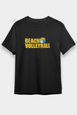 Voleybol - Volleyball Baskılı Unisex Siyah Tişört - Tshirt